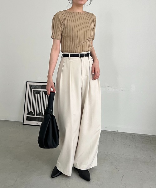 「CAPRICIEUX LE'MAGE」 半袖ニット FREE オフホワイト レディース_画像6