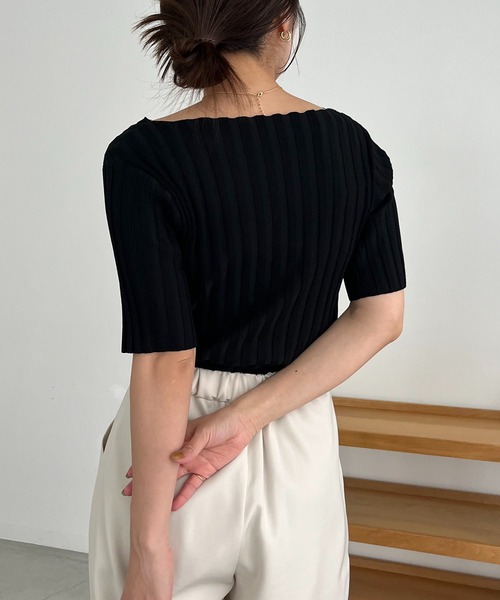 「CAPRICIEUX LE'MAGE」 半袖ニット FREE オフホワイト レディース_画像9