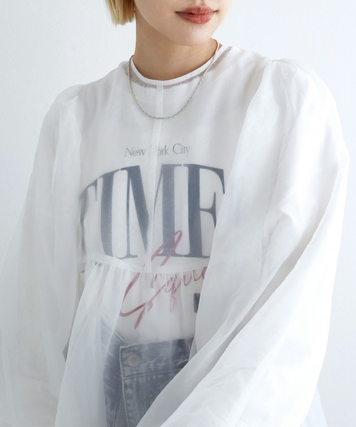 「w closet」 長袖ブラウス FREE ブラウン レディース_画像5