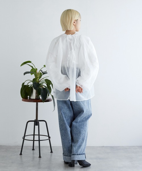 「w closet」 長袖ブラウス FREE ブラウン レディース_画像8