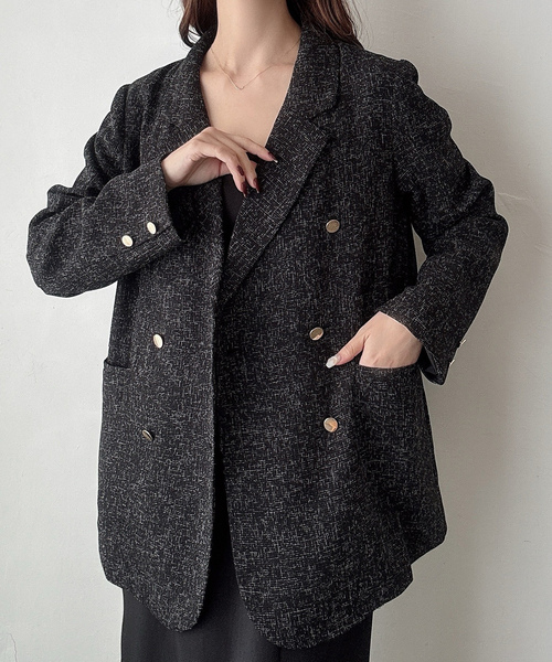 「Meiru」 テーラードジャケット SMALL ダークベージュ レディース_画像3