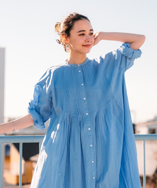 FREAK'S STORE（フリークスストア） 半袖ワンピース フリ- ターコイズ