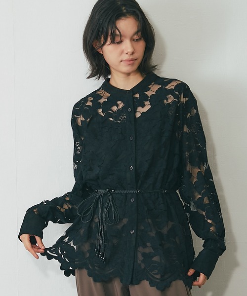 最終お値下げ　新品　MUVEIL レースカラーカットソー　ブラウス　タグ付 週末限定価格 新品 MUVEIL レースカラーカットソー ブラウ