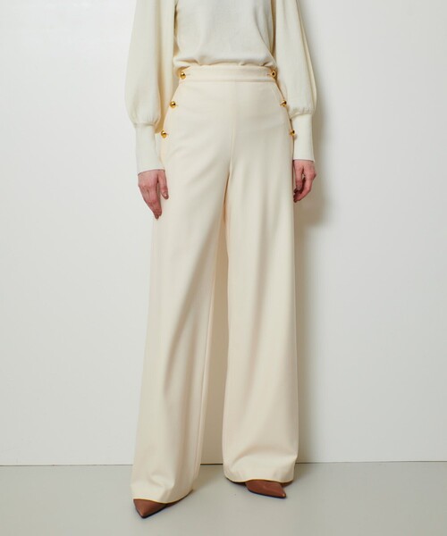 アルアバイル　オフホワイトパンツ allureville（アルアバイル） パンツ 裏起毛マリンパンツ レディース