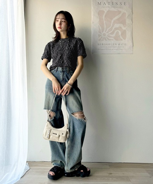 「classicalelf」 半袖カットソー X-LARGE アイボリー レディース_画像7