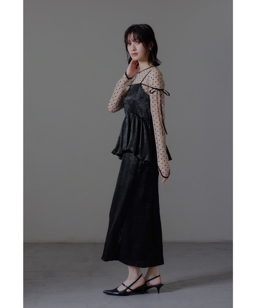 niana（ニアナ） ドレス ワッシャーサテンペプラムキャミドレス