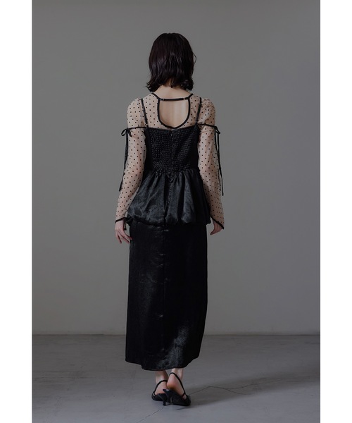 niana（ニアナ） ドレス ワッシャーサテンペプラムキャミドレス