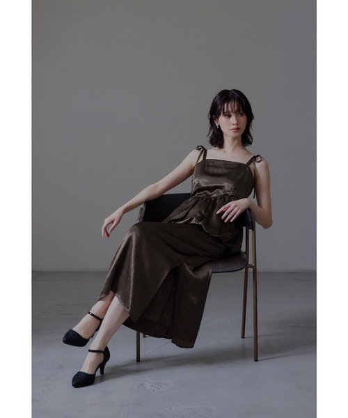 niana（ニアナ） ドレス ワッシャーサテンペプラムキャミドレス