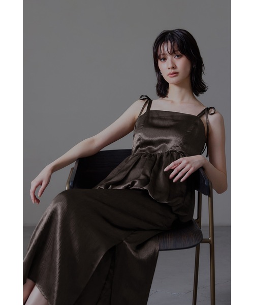 niana（ニアナ） ドレス ワッシャーサテンペプラムキャミドレス