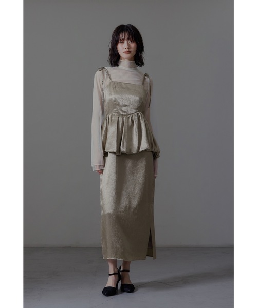 niana（ニアナ） ドレス ワッシャーサテンペプラムキャミドレス