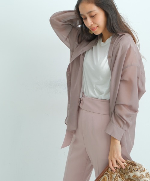 「Mystrada」 長袖シャツ 36 グレイッシュベージュ レディース_画像4