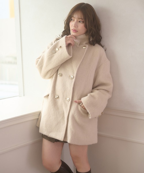 ［新品未使用］Neigeネージュ　コート Ambre Neige（アンブルネージュ） コート チェスターコート shaggy