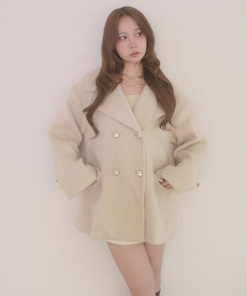 ［新品未使用］Neigeネージュ　コート Ambre Neige（アンブルネージュ） コート チェスターコート shaggy