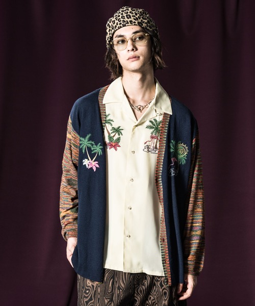 glamb 刺繍デザイン カーディガン Lサイズ glamb（グラム） カーディガン L ホワイト メンズ : ZOZOTOWN Yahoo!店