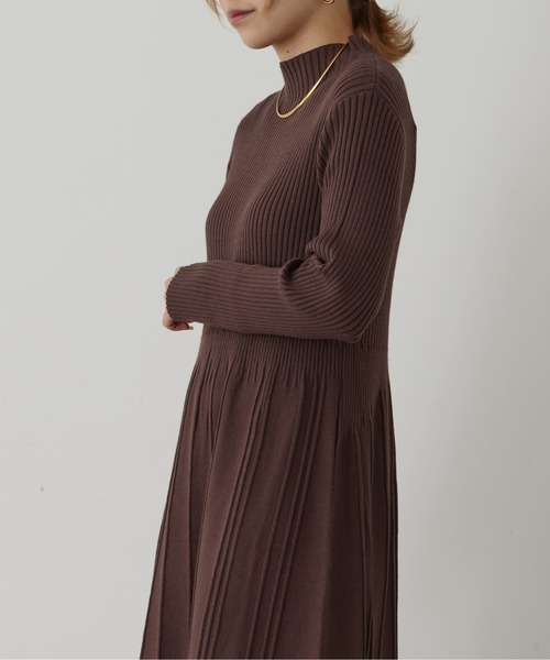 「Thevon」 ニットワンピース FREE グレイッシュベージュ レディース_画像4