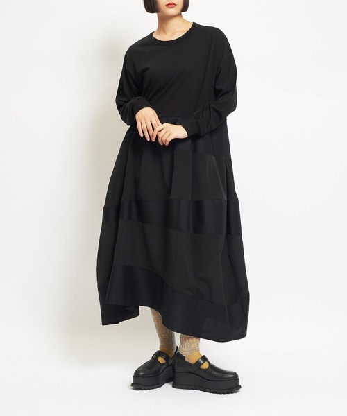 「gomme」 長袖ワンピース MEDIUM ブラック レディース_画像5