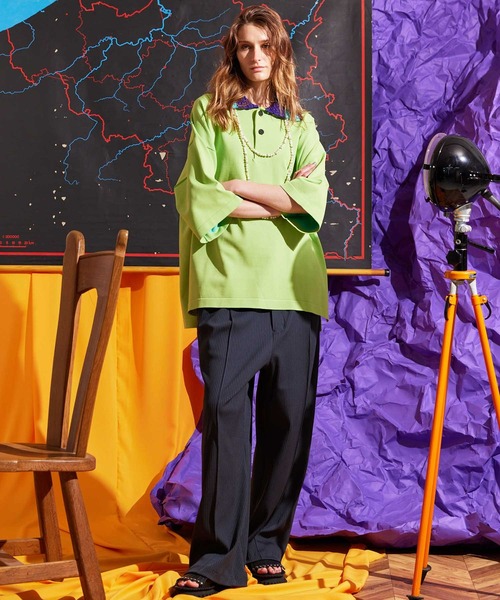 MAISON SPECIAL（メゾンスペシャル） 長袖ポロシャツ 2 ブラック