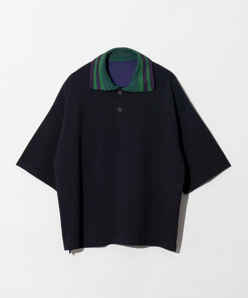 MAISON SPECIAL（メゾンスペシャル） 長袖ポロシャツ 2 ブラック