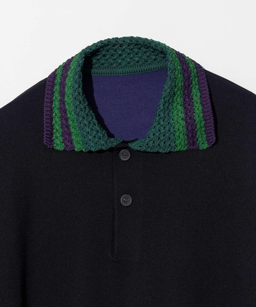 MAISON SPECIAL（メゾンスペシャル） 長袖ポロシャツ 2 ブラック