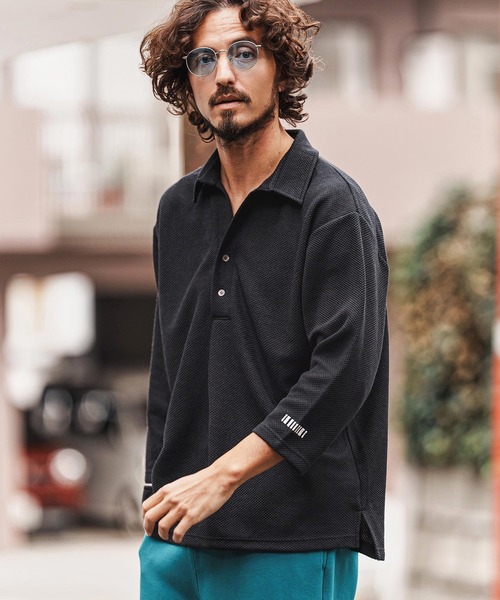 felkod（フィルコッド） 七分袖 シャツ ms6343-Waffle Mesh Tuck