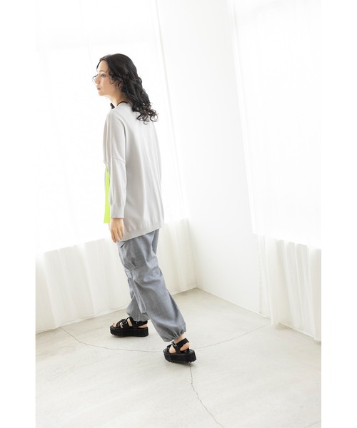 「OSMOSIS」 「loaf le tricot」ニットカーディガン ONE SIZE ライトグリーン レディース_画像4