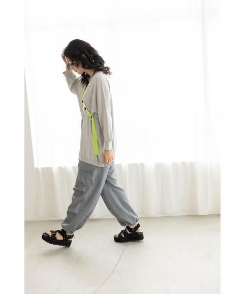 「OSMOSIS」 「loaf le tricot」ニットカーディガン ONE SIZE ライトグリーン レディース_画像5