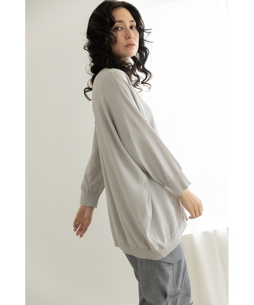 「OSMOSIS」 「loaf le tricot」ニットカーディガン ONE SIZE ライトグリーン レディース_画像9