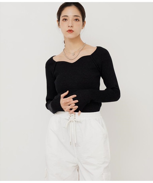 「ANAP」 長袖ニット FREE ブラック レディース_画像6