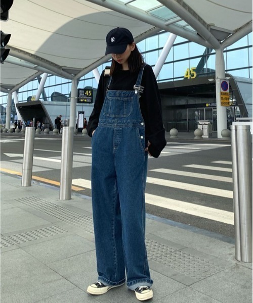 「NANEA」 オーバーオール MEDIUM ネイビー レディース_画像9