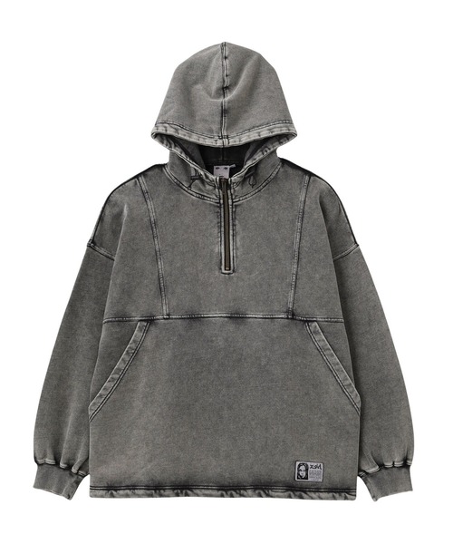 X-girl（エックスガール） パーカー FADED FACE LABEL ANORAK SWEAT 