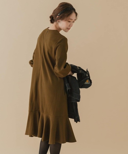 「F by ROSSO」 7分袖ワンピース 38 ブラウン系その他 レディース_画像2