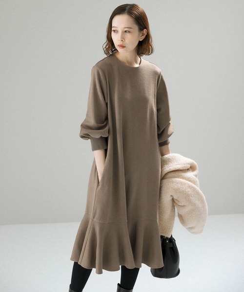 「F by ROSSO」 7分袖ワンピース 38 ブラウン系その他 レディース_画像8