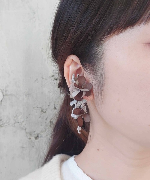 「m.soeur」 イヤリング（両耳用） FREE ワインレッド レディース_画像7