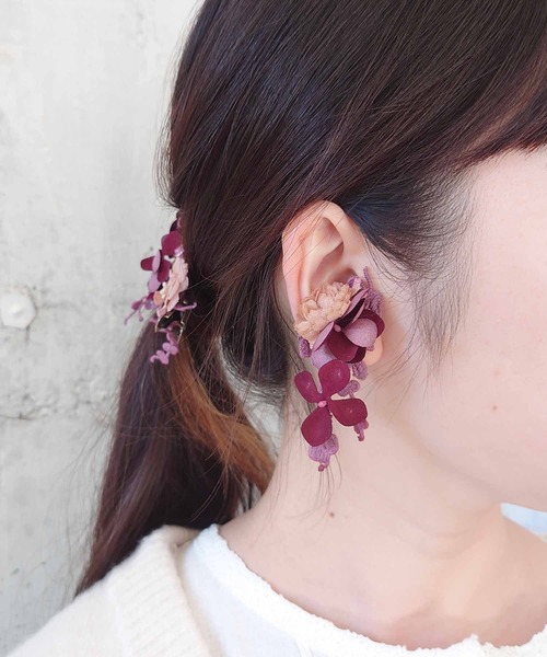 「m.soeur」 イヤリング（両耳用） FREE ワインレッド レディース_画像9