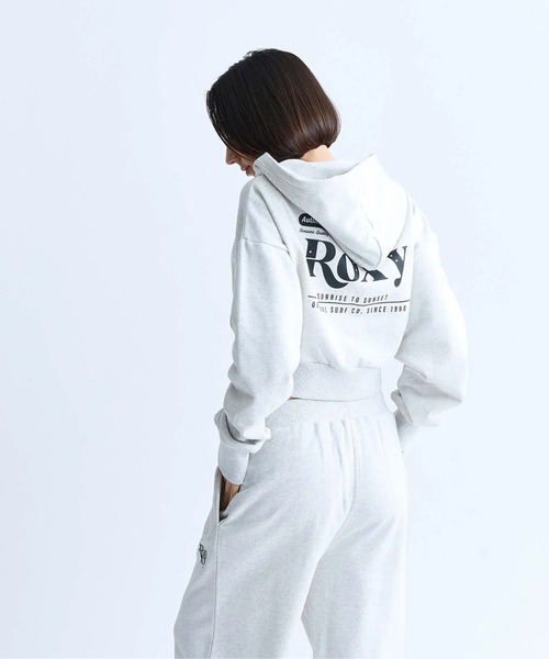 「ROXY」 ジップアップパーカー LARGE ブラウン レディース_画像3