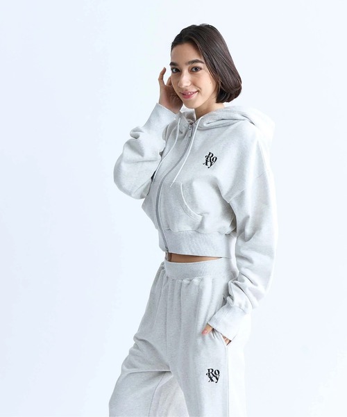 「ROXY」 ジップアップパーカー LARGE ブラウン レディース_画像9