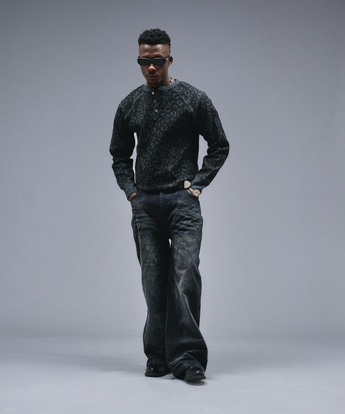 ANDER HUNK ジーンズ 13oz Whiskers Design Wide Denim Pants /13