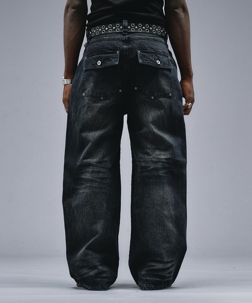 ANDER HUNK ジーンズ 13oz Whiskers Design Wide Denim Pants /13