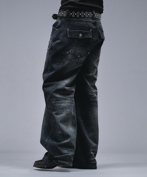 ANDER HUNK ジーンズ 13oz Whiskers Design Wide Denim Pants /13