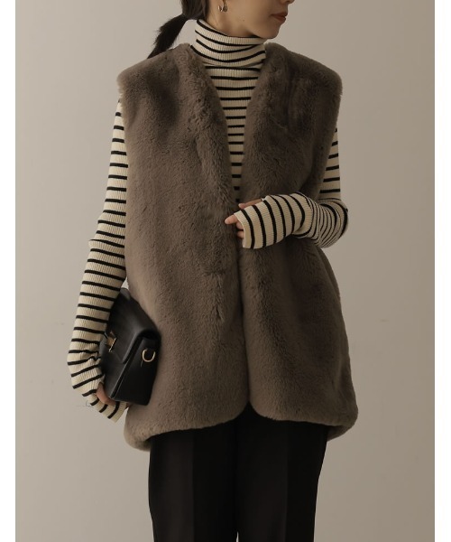 「Re:EDIT」 ベスト MEDIUM アイボリー レディース_画像4