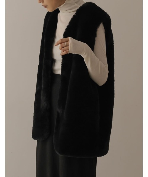 「Re:EDIT」 ベスト MEDIUM アイボリー レディース_画像5