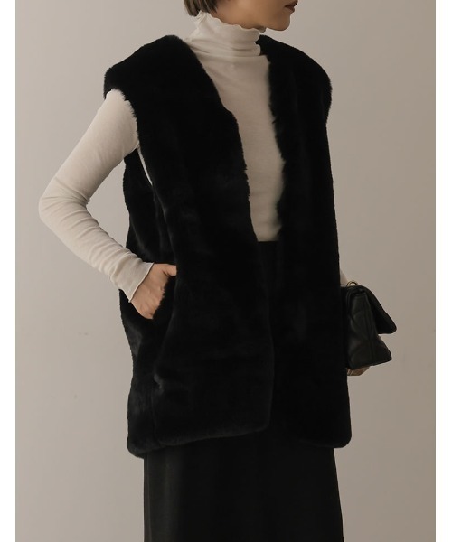 「Re:EDIT」 ベスト MEDIUM アイボリー レディース_画像6