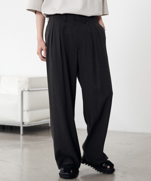 「WYM LIDNM」 スラックス M チャコール メンズ_画像4