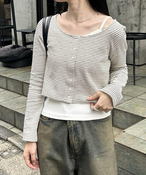 「mystic」 カーディガン FREE アイボリー レディース_画像2