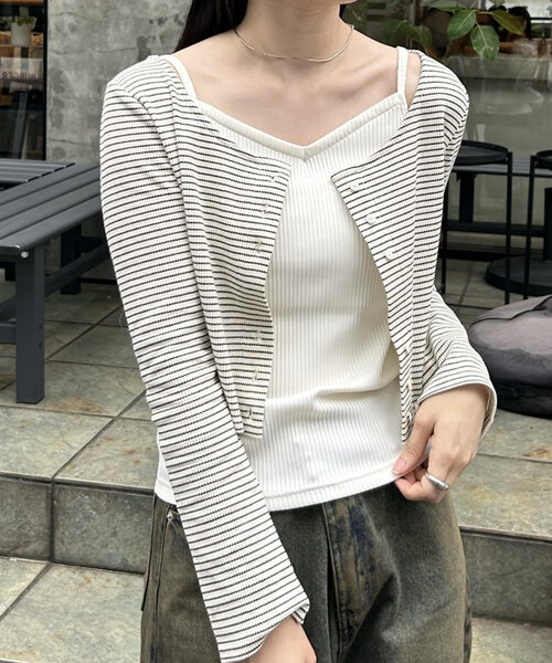 「mystic」 カーディガン FREE アイボリー レディース_画像7