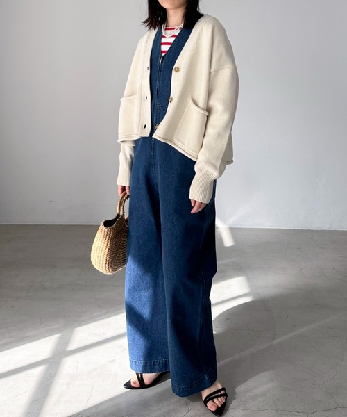 「DOUX ARCHIVES」 ニットカーディガン FREE チャコールグレー レディース_画像5