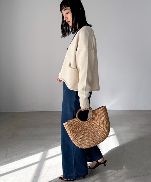 「DOUX ARCHIVES」 ニットカーディガン FREE チャコールグレー レディース_画像7