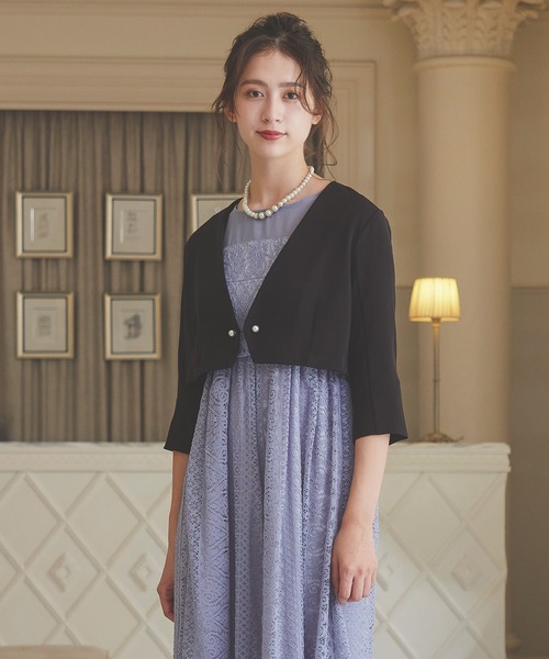 「Kana」 ノーカラージャケット M ブラック レディース_画像3