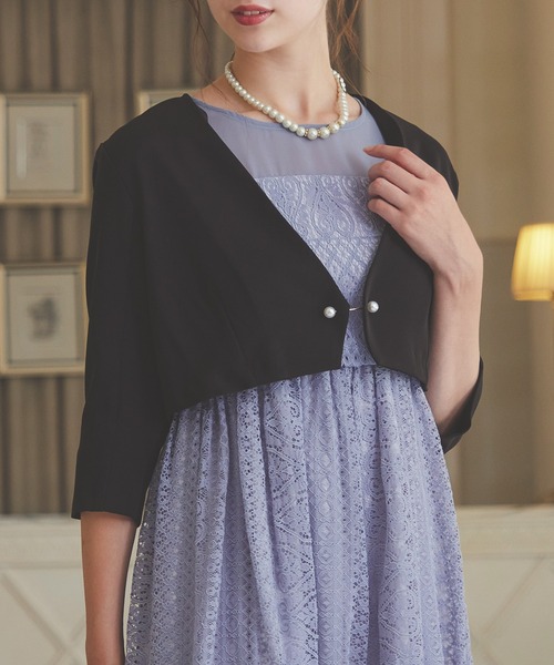 「Kana」 ノーカラージャケット M ブラック レディース_画像4