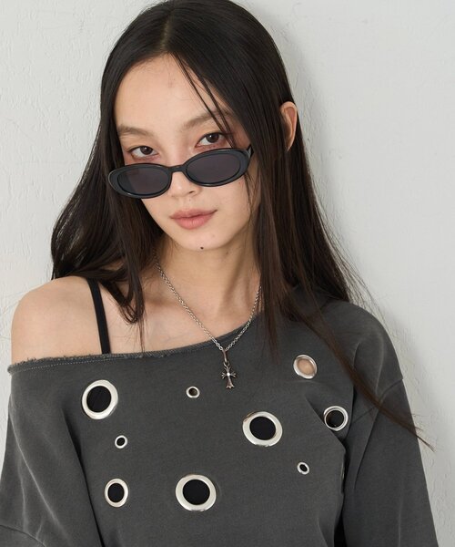 ブ*ン様 【正規品】美品　eyebrella オーバル型サングラス ローズゴール WHO'S WHO gallery（フーズフーギャラリー） サングラス オーバル